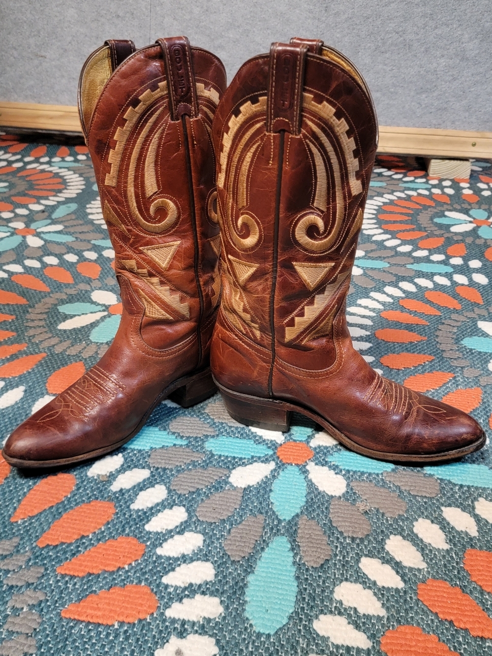 Vintage Boulet Cowboy Boots Size 6.5 Wide